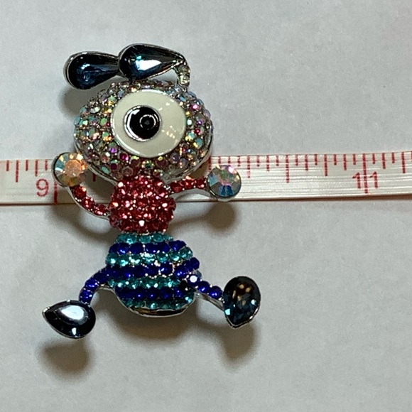 Pink and Blue Rhinestone Cartoon looking Ant Brooch/Pendant - Picture 6 of 8